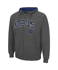 Men's Colosseum Notre Dame Fighting Irish Arch and Logo 3.0 Full-Zip Hoodie