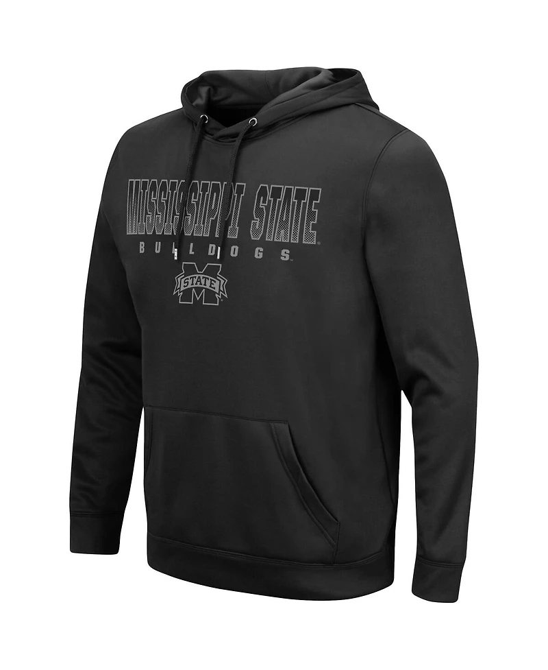 Men's Colosseum Black Mississippi State Bulldogs Blackout 3.0 Pullover Hoodie