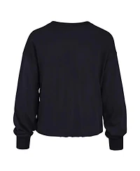 Women's '47 Brand Navy Distressed Michigan Wolverines Bottom Line Parkway Long Sleeve T-shirt