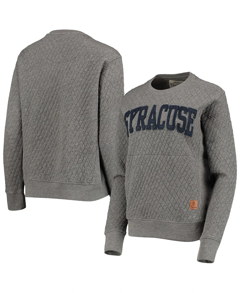 Women's Pressbox Heather Charcoal Syracuse Orange Moose Quilted Pullover Sweatshirt