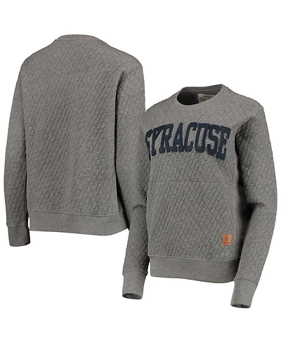 Women's Pressbox Heather Charcoal Syracuse Orange Moose Quilted Pullover Sweatshirt
