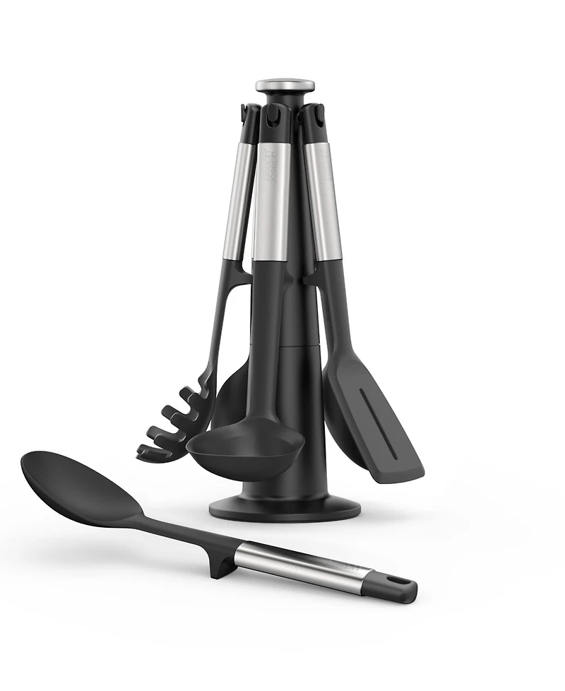 Joseph Joseph Elevate Silicone Carousel 5-Piece Utensil Set with Rotating Storage Stand