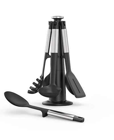 Joseph Joseph Elevate Silicone Carousel 5-Piece Utensil Set with Rotating Storage Stand