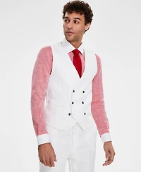 Tayion Collection Men's Classic-Fit Double-Breasted Linen Suit Vest