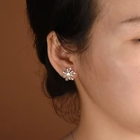 Bling Jewelry Holiday Party Season Christmas Frozen Winter Snowflake Stud Earrings For Sterling Silver