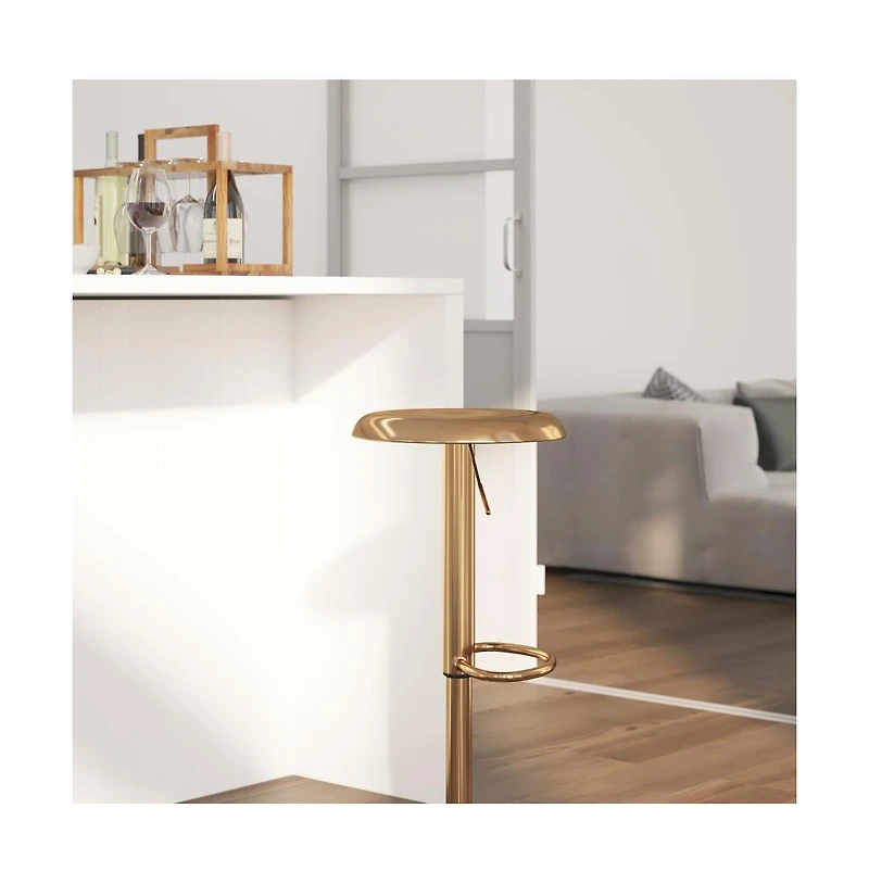 Audrey Retro Style Height Adjustable Barstool With Footrest