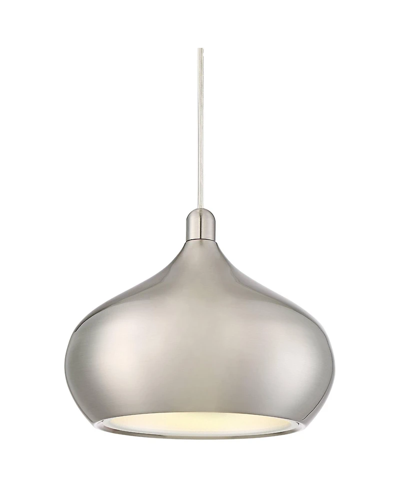 Possini Euro Design Holland Satin Nickel Mini Pendant Light 7 1/2" Wide Modern Led Fixture for Dining Room House Foyer Kitchen Island Entryway Be