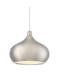 Possini Euro Design Holland Satin Nickel Mini Pendant Light 7 1/2" Wide Modern Led Fixture for Dining Room House Foyer Kitchen Island Entryway Be