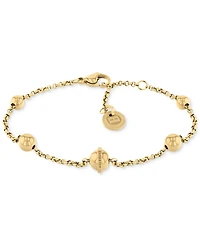 Tommy Hilfiger Gold-Tone Stainless Steel Metallic Orb Station Link Bracelet