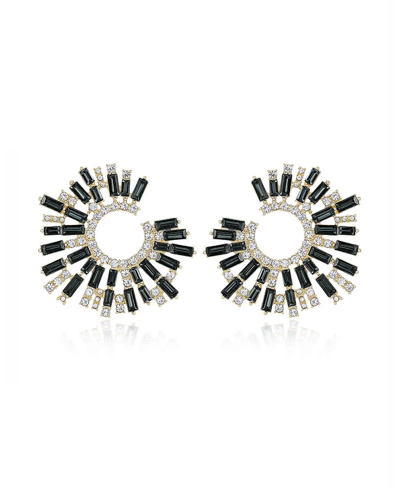 Ettika Opulent Crystal Stardust 18K Gold Plated Open Circle Earrings