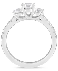 Diamond Three Stone Engagement Ring (1/2 ct. t.w.) in 14k White Gold