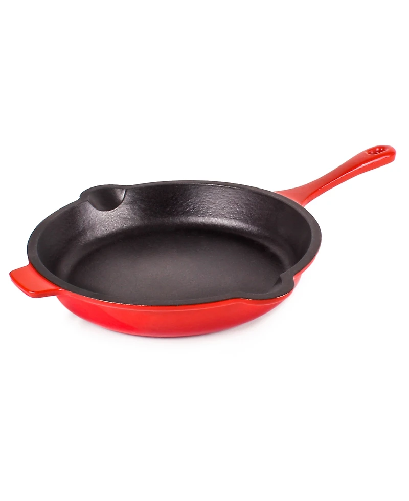 BergHOFF Neo 4pc Cast Iron Grill & Fry Pan Set, Red