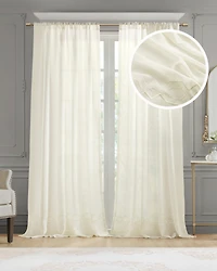 Croscill Classics Cornelli Embroidery Semi-Sheer Single Curtain Panel, 52"W x 96"L