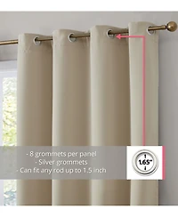 Hlc.me Dakota 100% Complete Blackout Lined Drapery with Double Layer Thermal Insulated Energy Efficient Window Curtain Grommet Panels for Bedroom & Li