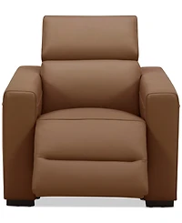 Nevio 39" Leather Power Recliner and Headrest, Created For Macy's