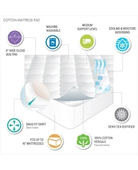 Madison Park All Natural Cotton Percale Quilted Mattress Pad