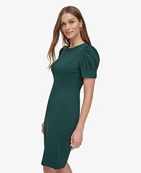 Dkny Women's Puff-sleeve Sheath Knee-length Dress