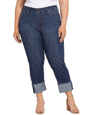 Seven7 Plus High Rise Slim Straight Cuff Jeans