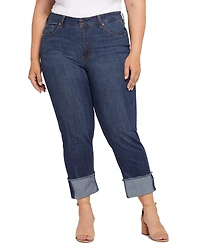 Seven7 Plus High Rise Slim Straight Cuff Jeans