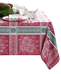 Elrene Poinsettia Plaid Jacquard Plaid Tablecloth, 52" x 70"