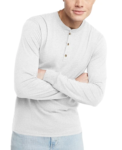 Men's Hanes Originals Tri-Blend Long Sleeve Henley T-shirt