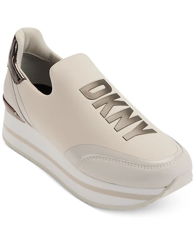 Dkny Women's Dalla Logo Slip-On Striped Platform Sneakers