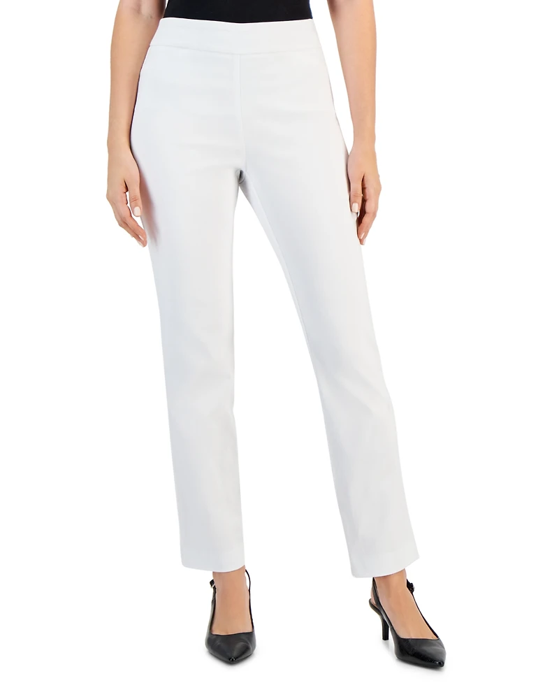 Jm Collection Petite Tummy-Control Cambridge Stretch Slim-Leg Pants, Created for Macy's