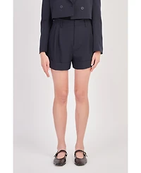 Women's High-waisted Cuffed Shorts