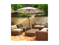 Slickblue 9 ft Outdoor Market Patio Table Umbrella Push Button Tilt Crank Lift