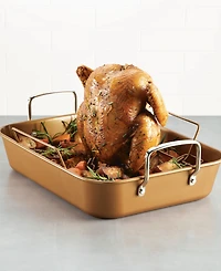 Ayesha Curry Bakeware Nonstick 11" x 15" Roaster with Convertible Rack