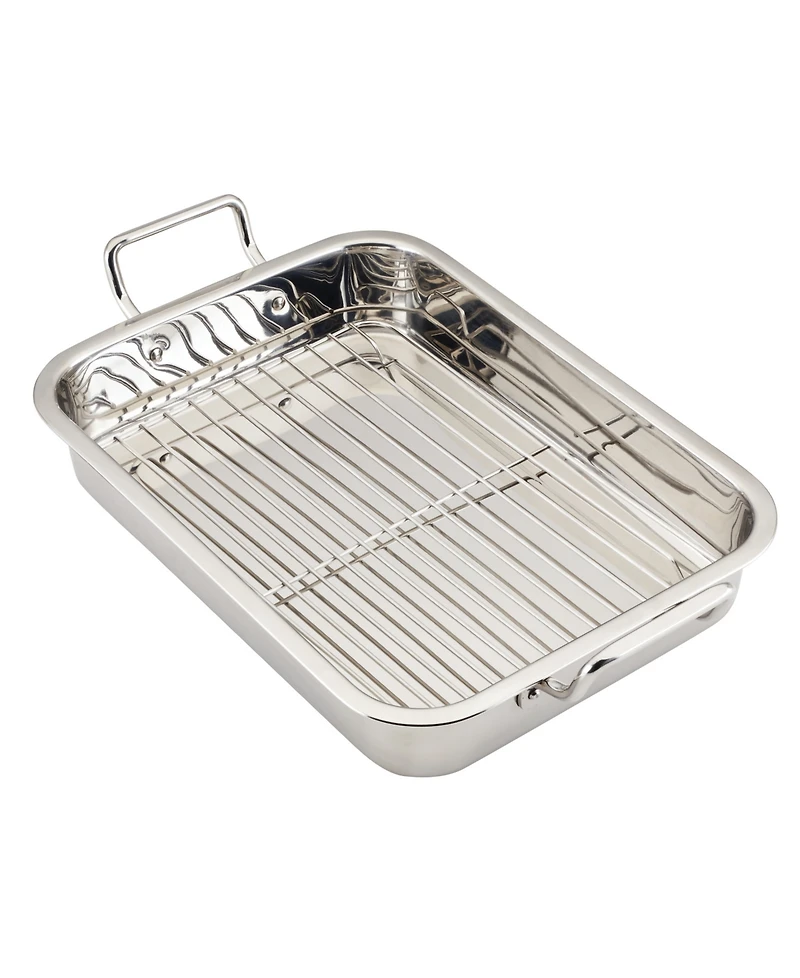 Farberware Classic Series Stainless Steel 17" x 12.25" Roaster with Rack