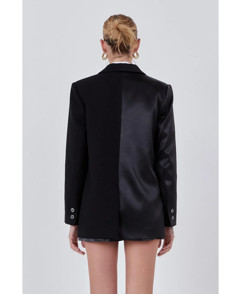 Women's Satin Suit Blazer
