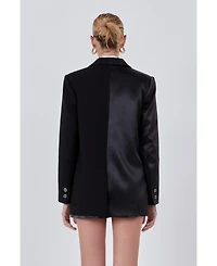 Women's Satin Suit Blazer