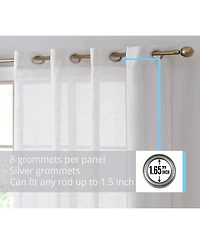 Hlc.me Sierra Burlap Flax Linen Semi Sheer Privacy Light Filtering Transparent Window Grommet Thick Curtains Drapery Panels for Office & Living Room