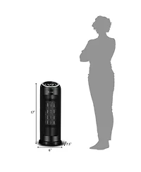 Portable Oscillating Ptc Ceramic Space Heater 1500W Led 12H Timer Remote Control