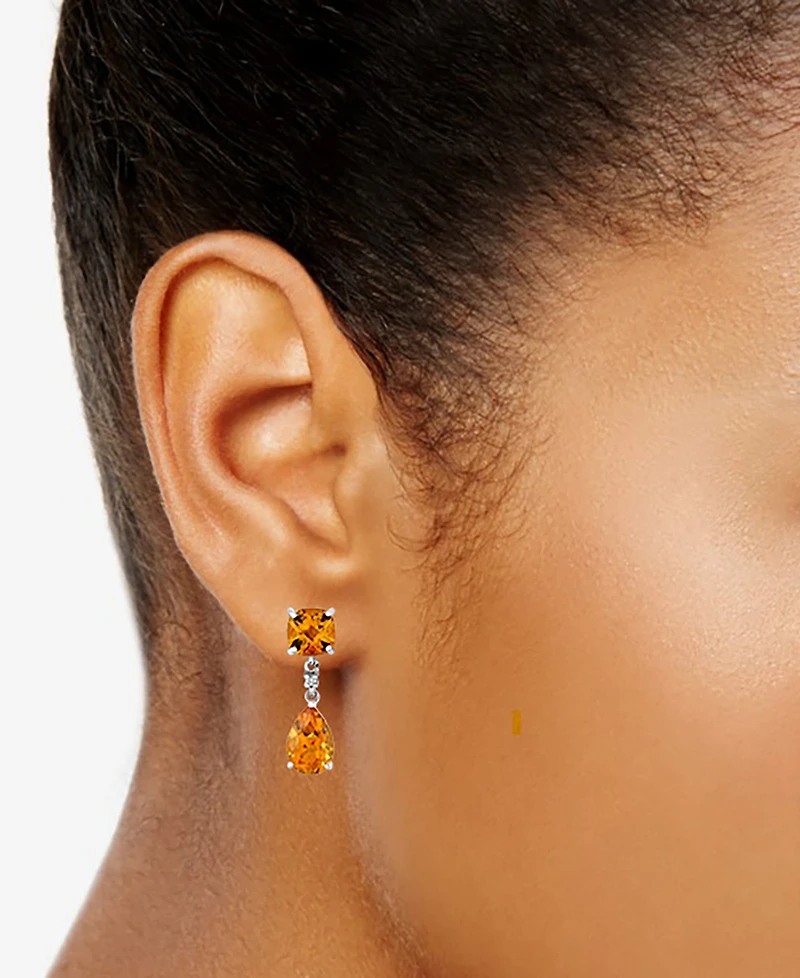 Citrine (4-5/8 ct. t.w.) & Diamond Accent Drop Earrings in Sterling Silver