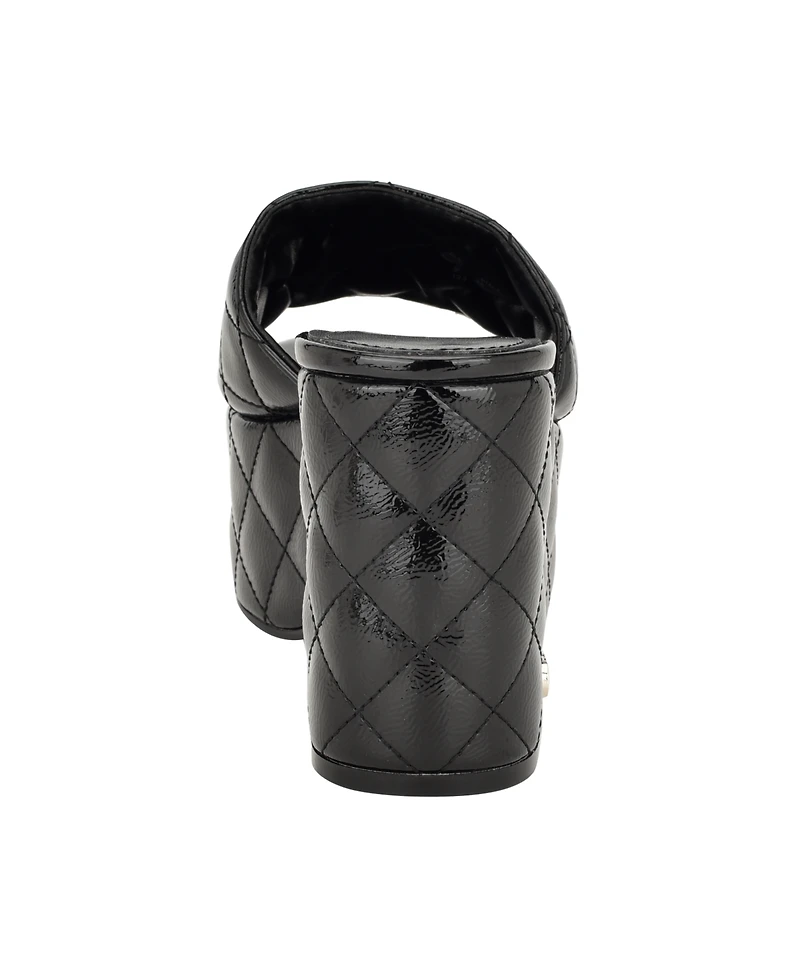 Guess Women's Yanni Quilted Platform Block Heel Sandals