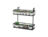 Flower Pot Holder with Adjustable Hooks and 2 Planter Baskets