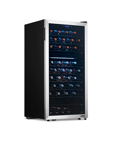 Newair Freestanding Bottle Dual Zone Compressor Wine Fridge with Low-Vibration Ultra-Quiet Inverter Compressor