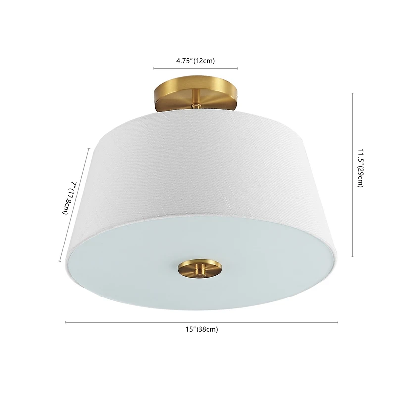 Jonathan Y Isabella Modern Midcentury Iron Led Semi Flush Mount