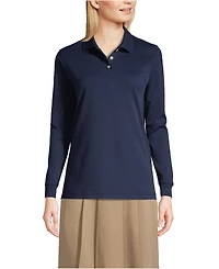 Lands' End Women's Tall Long Sleeve Interlock Polo Shirt