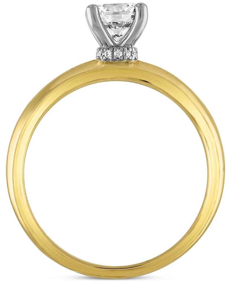 Alethea Certified Diamond Engagement Ring (7/8 ct. t.w.) in 14k Two-Tone Gold Featuring Diamonds from De Beers Code of Origin, Created for Macy's
