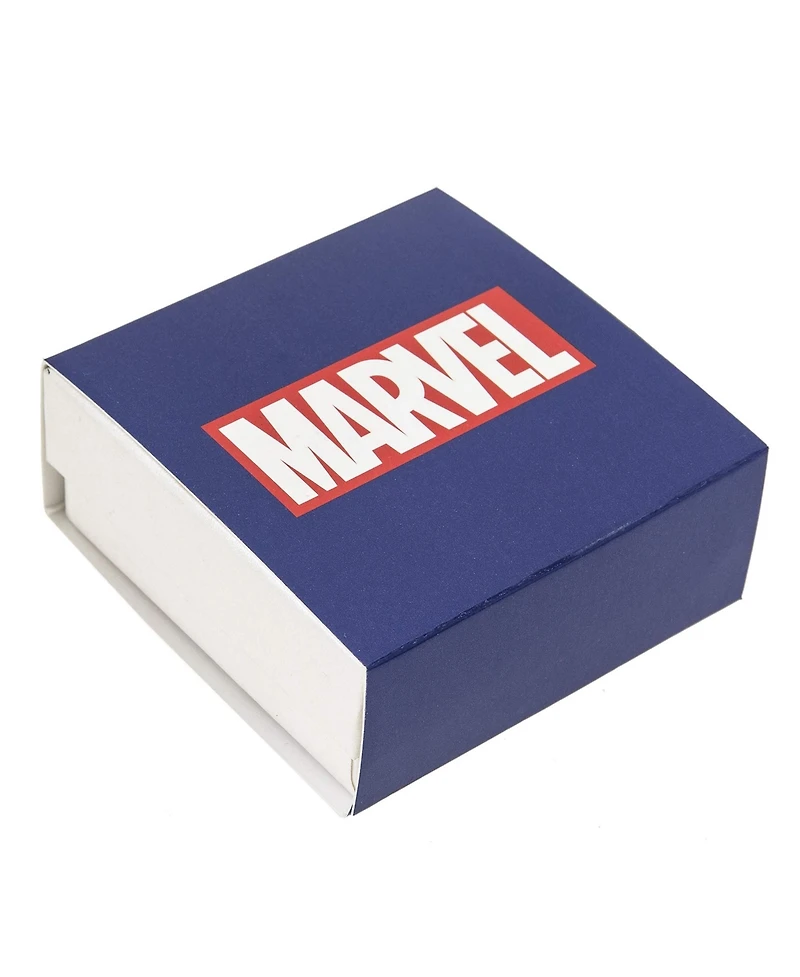 Marvel Spider-Man Mens Curb Link Stainless Steel with Spiderman Id Plate Bracelet - 8"