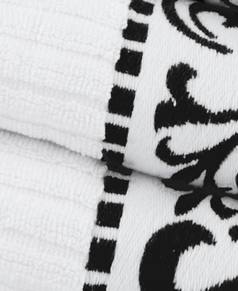 Superior Athens Cotton with Greek Scroll and Floral Pattern Assorted, 6 Piece Bath Towel Set