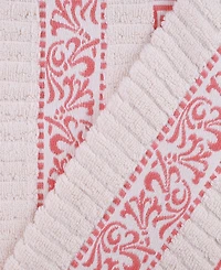 Superior Athens Cotton with Greek Scroll and Floral Pattern Assorted, 6 Piece Bath Towel Set