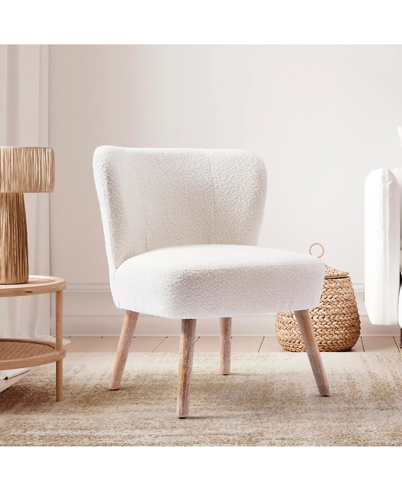 25.5" Wide Upholstered Boucle Accent Chair