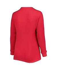 Women's Pressbox Crimson Oklahoma Sooners Surf Southlawn Waffle-Knit Thermal Tri-Blend Long Sleeve T-shirt