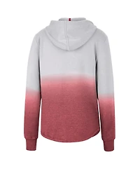 Women's Colosseum Gray, Crimson Oklahoma Sooners Aurelia Dip-Dye Quarter-Snap Pullover Hoodie