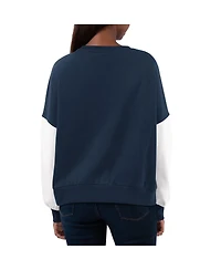 Women's G-iii 4Her by Carl Banks Navy, White Penn State Nittany Lions Team Pride Colorblock Pullover Sweatshirt