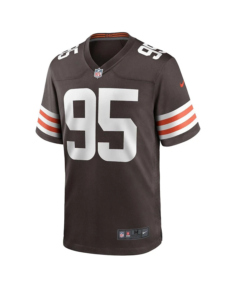 Men's Nike Myles Garrett Brown Cleveland Browns Game Jersey